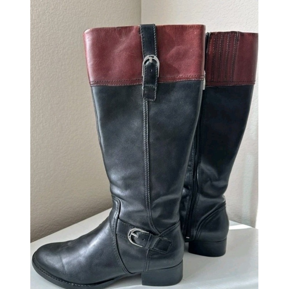 Ariat Leather York Riding Boots Size 8 B Brown Black Equestrian Tall Boot